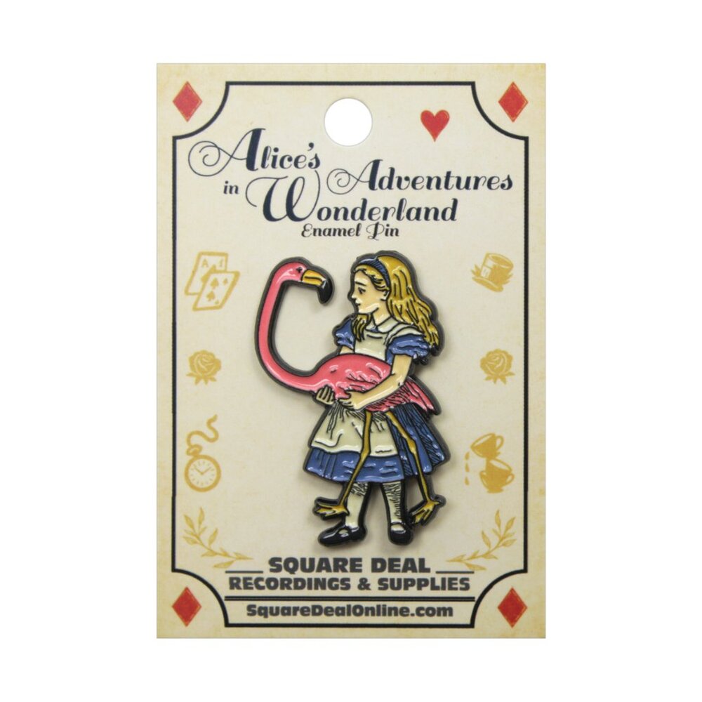Alice's Adventures in Wonderland Enamel Pin - Flamingo - Book Apparel Gift NWT
